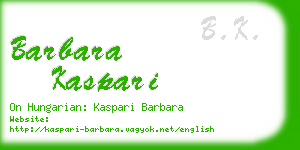 barbara kaspari business card